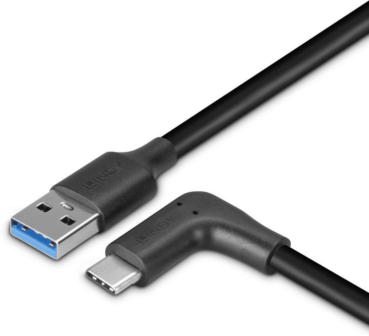 USB 3.2 кабел Lindy, Type A към C, M-M, 90° под ъгъл, 10Gbps, черен, 0.5 мна ниска цена с бърза доставка - BestPC.BG