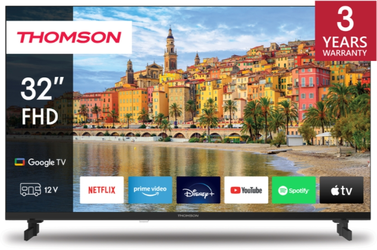 Телевизор Thomson Smart FHD TV 32"; Google TV; 1920 x 1080 (FHD), DLED, 60 Hz, DVB-T/T2/C/S/S2, Wi-Fi, Bluetooth, LAN, HDMI 3, USB 2на ниска цена с бърза доставка - BestPC.BG