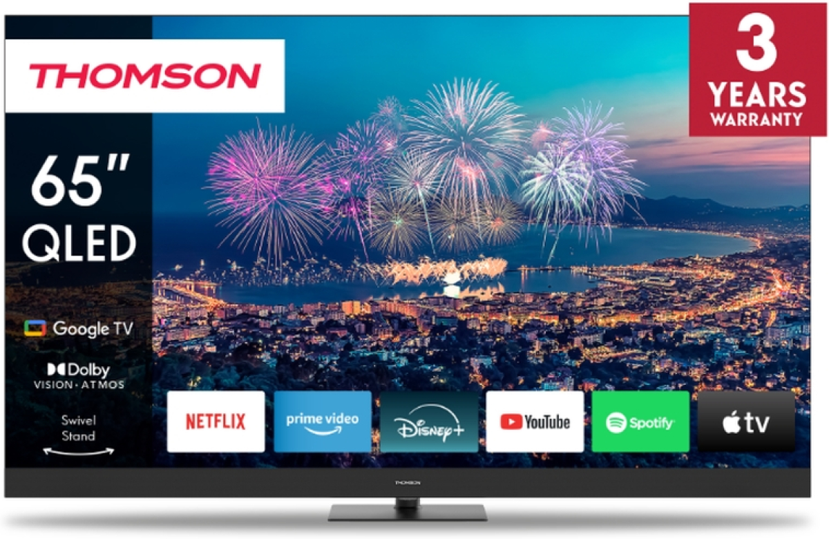 Телевизор Thomson Smart QLED Plus TV 65", 3840 x 2160 (4K UHD), QLED, Wi-Fi, Bluetooth, LAN, HDMI 2, USB 2на ниска цена с бърза доставка - BestPC.BG