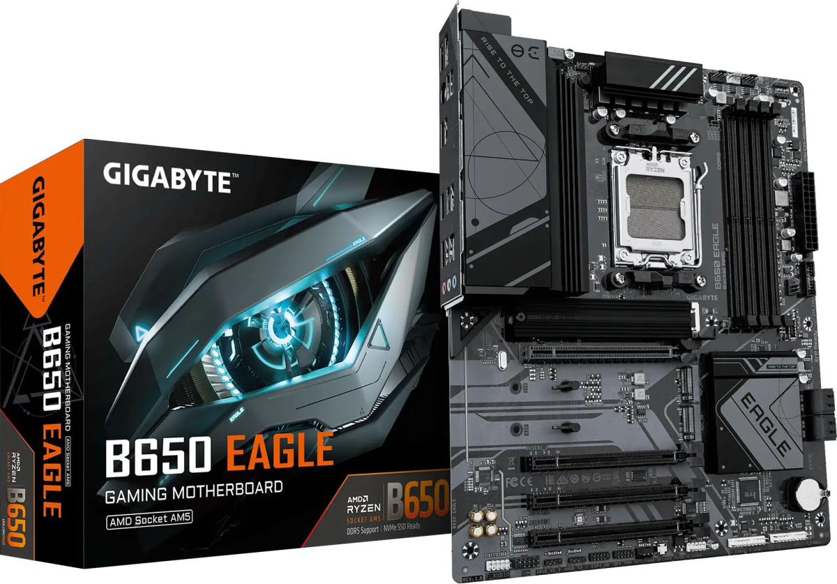 Дънна платка GIGABYTE B650 EAGLE, AM5, 4х DDDR5, 10/100/1000/2500 Mb/s, HDMI, DisplayPort, ATXна ниска цена с бърза доставка - BestPC.BG