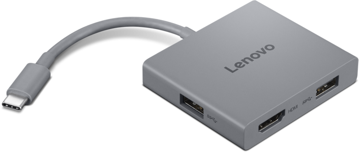 Докинг станция LENOVO USB-C hub Gen2, 4 в 1, 2x USB, 1x HDMI, 1x 3.5mm audio jackна ниска цена с бърза доставка - BestPC.BG