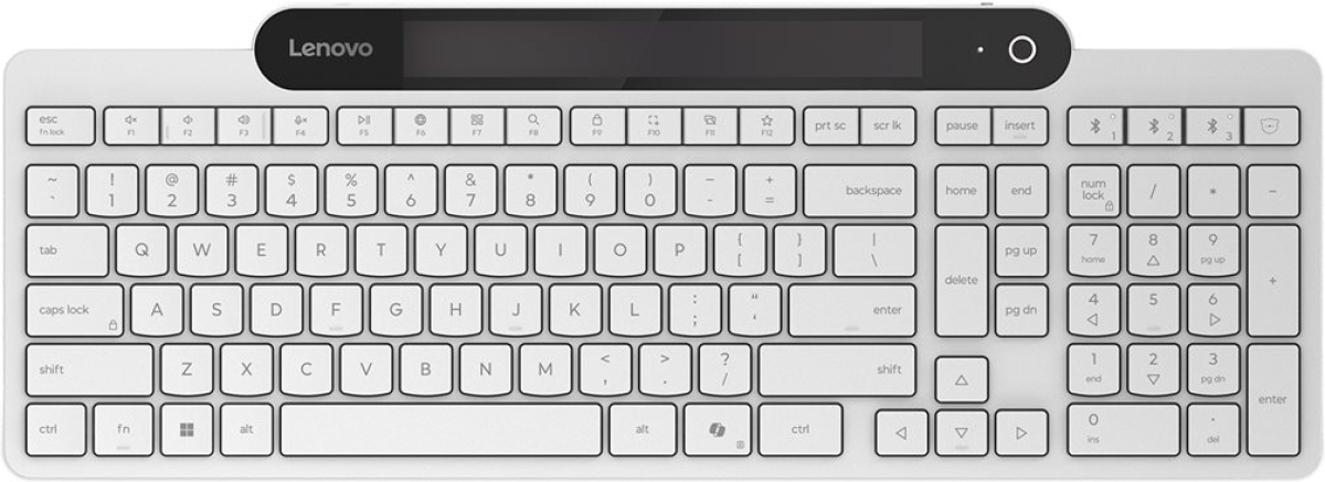 Клавиатура Lenovo 800, самозареждаща, Bluetooth 5.1, US с Euro символ, бялна ниска цена с бърза доставка - BestPC.BG