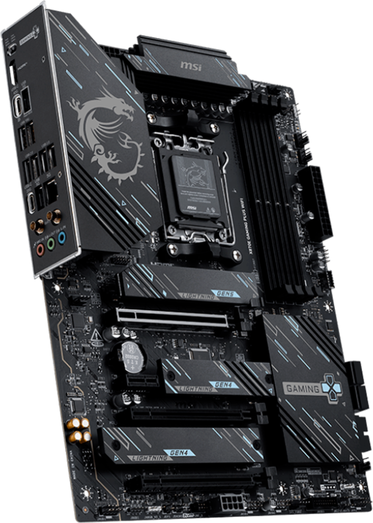 Дънна платка MSI X870E GAMING PLUS WIFI, ATX, Socket AM5, 4x DDR5 Dual Channel DDR5 up to 8200(OC)MHz, 3x PCIe x16 slot, 3x M.2 slotна ниска цена с бърза доставка - BestPC.BG