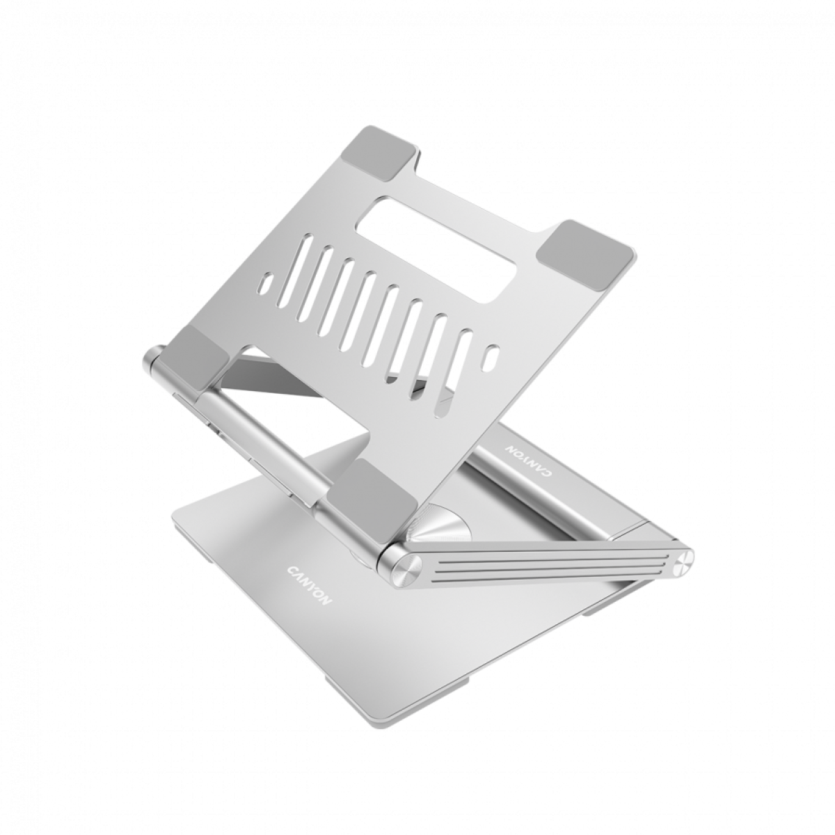 Поставка за лаптоп Canyon Laptop stands with hub, Material: Aluminum case+ABS+PS, Size: 245x240x27.2+--0.3mm, Weight:1304gна ниска цена с бърза доставка - BestPC.BG