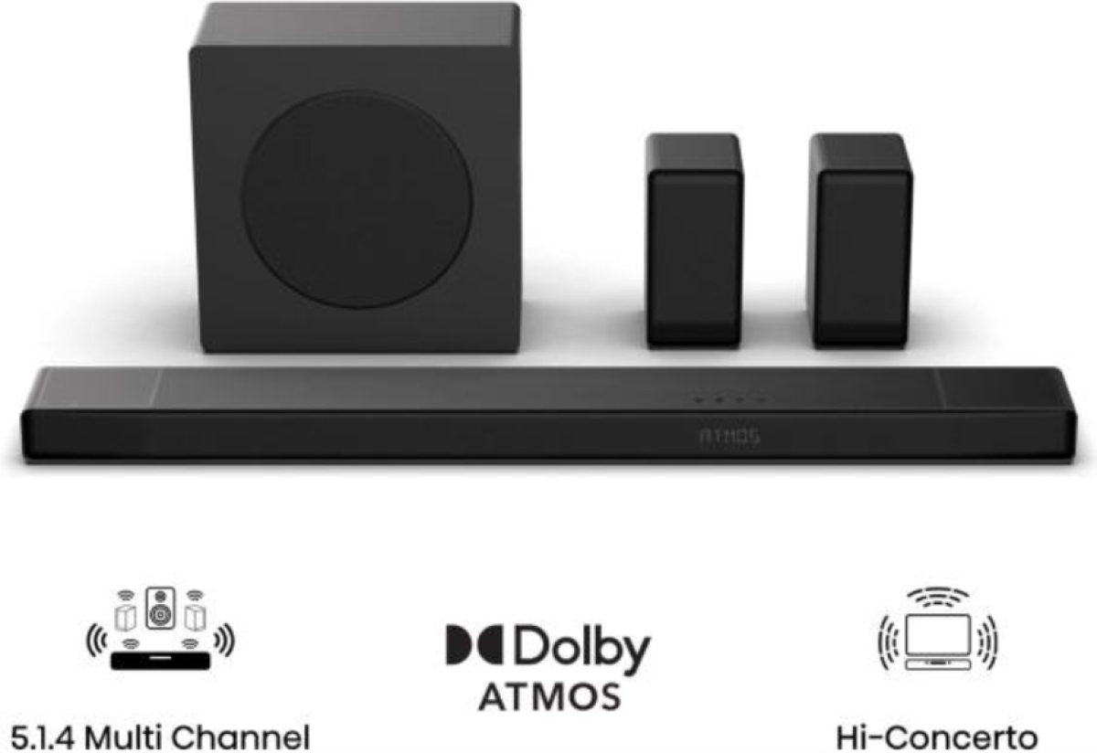 Озвучителна система Hisense AX5140Q, 5.1.4Ch Sound Bar with Wireless Subwoofer, Bluetooth 5.3, Blackна ниска цена с бърза доставка - BestPC.BG