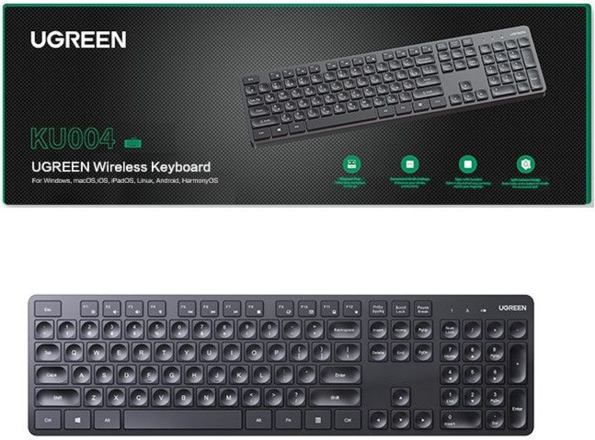 Безжична клавиатура Ugreen KU004 45204, CHOCOLATE MEMBRANE - БДС КИРИЛИЗАЦИЯна ниска цена с бърза доставка - BestPC.BG