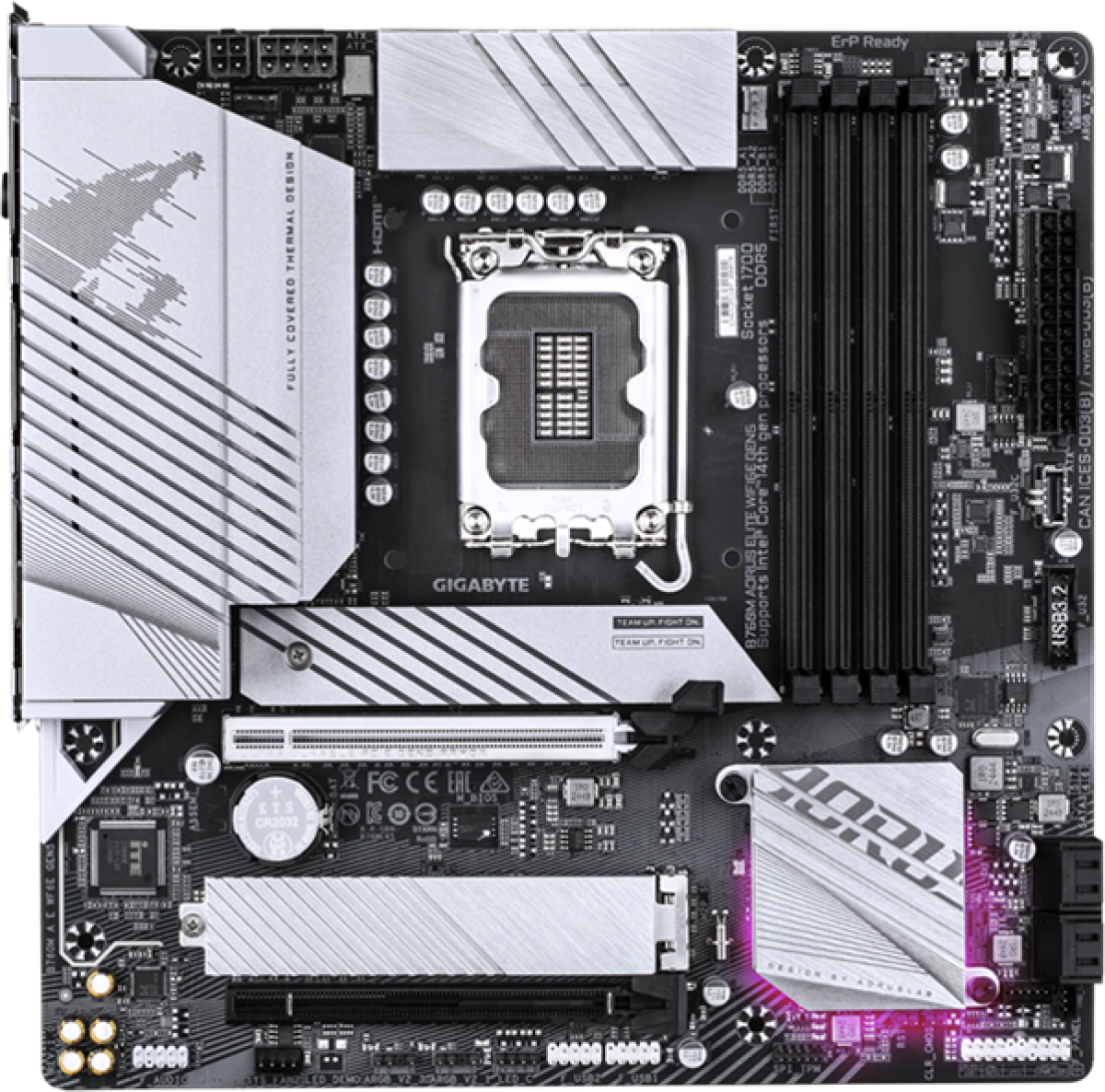 Дънна платка GIGABYTE B760M AORUS ELITE WF6E GEN5 - 4xDDR5 4xSATA3 RAID HDMI DP 2xM2 GLAN 2xPCIEx16 WiFiна ниска цена с бърза доставка - BestPC.BG