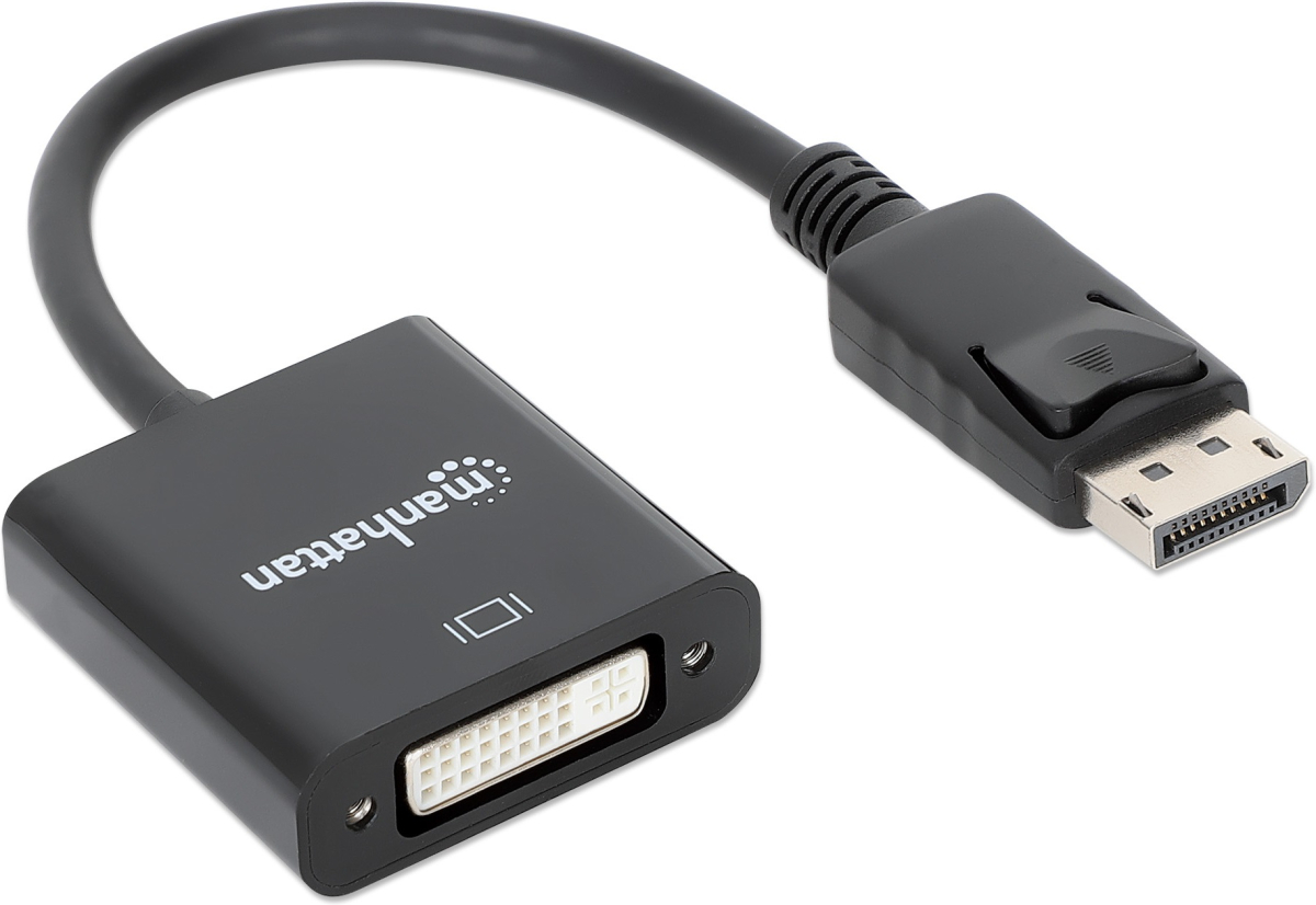 Manhattan 152228 :: Адаптер DisplayPort към DVI-D, 1.2а, M-F, черенна ниска цена с бърза доставка - BestPC.BG