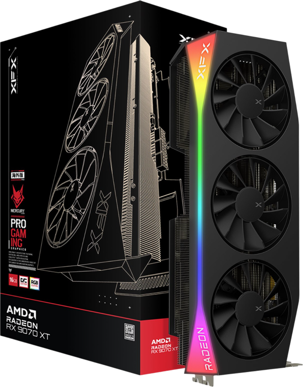 Видеокарта XFX Mercury AMD Radeon RX 9070XT OC Gaming Edition with RGB 16GB GDDR6, HDMI 3xDPна ниска цена с бърза доставка - BestPC.BG