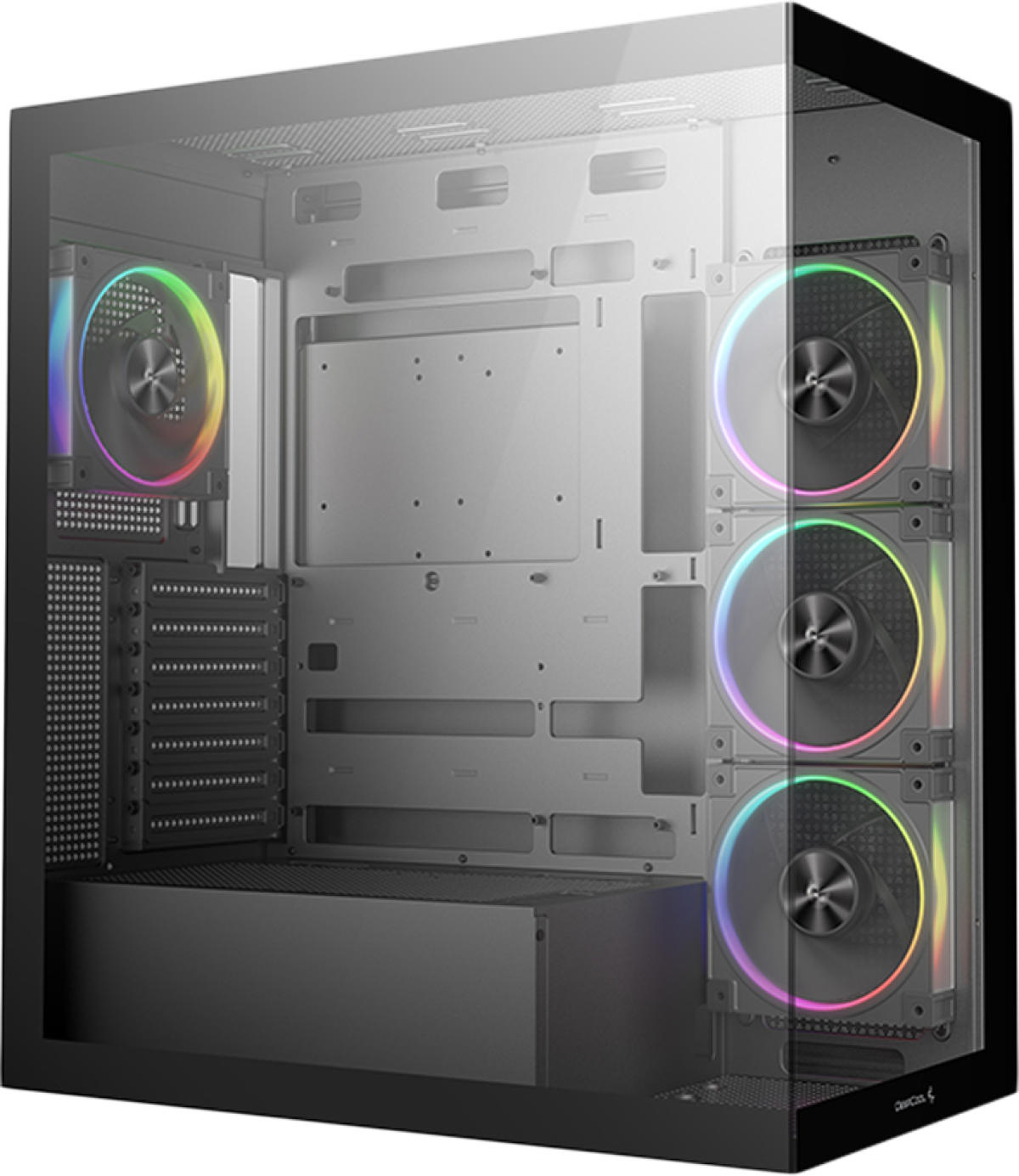 Кутия DeepCool CG580 4F V2, Mid Tower, Mini-ITX-Micro-ATX-ATX, Rear Connector support, 2xUSB3.0, 1x Type-C Gen2, 1xAudio, 3x120mmна ниска цена с бърза доставка - BestPC.BG