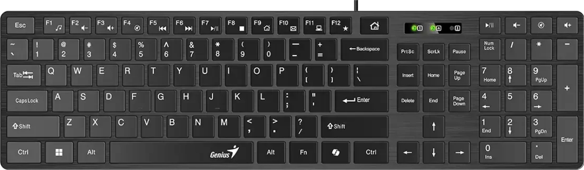 Genius клавиатура Slim Keyboard SlimStar 126 Black - Copilot, Low profile Chocolateна ниска цена с бърза доставка - BestPC.BG