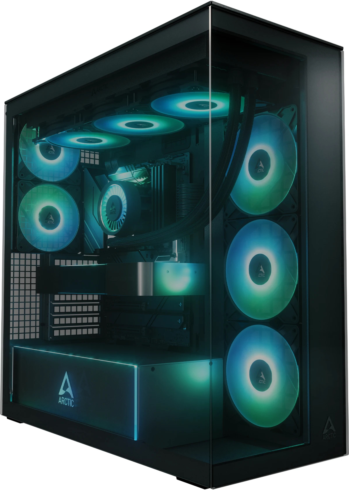 Arctic кутия Case E-ATX - Xtender (Black) - 5 A-RGB Fans includedна ниска цена с бърза доставка - BestPC.BG