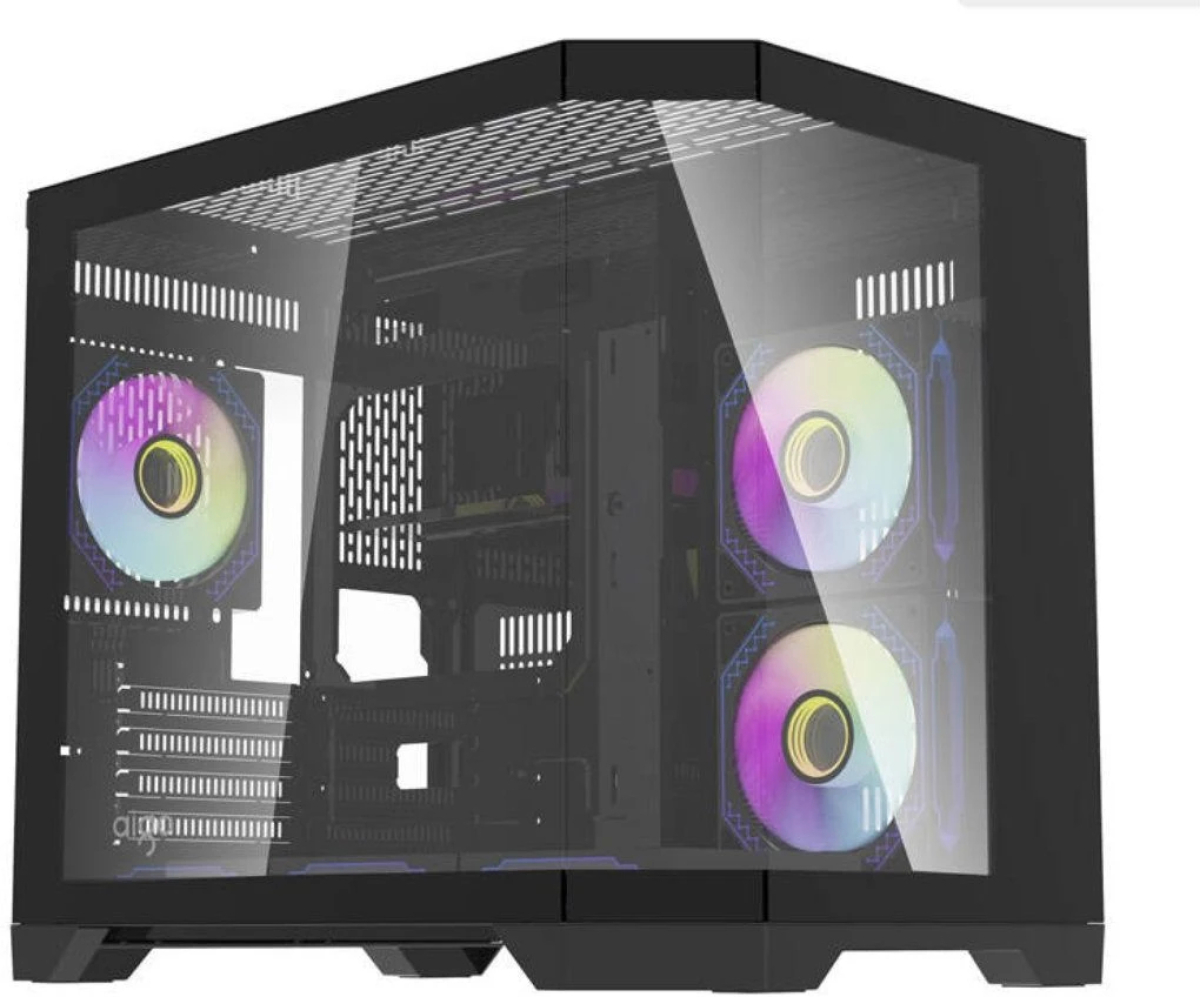 Aigo кутия Case mATX - FT418 Black - 6 x 120 mm A-RGB fans includedна ниска цена с бърза доставка - BestPC.BG