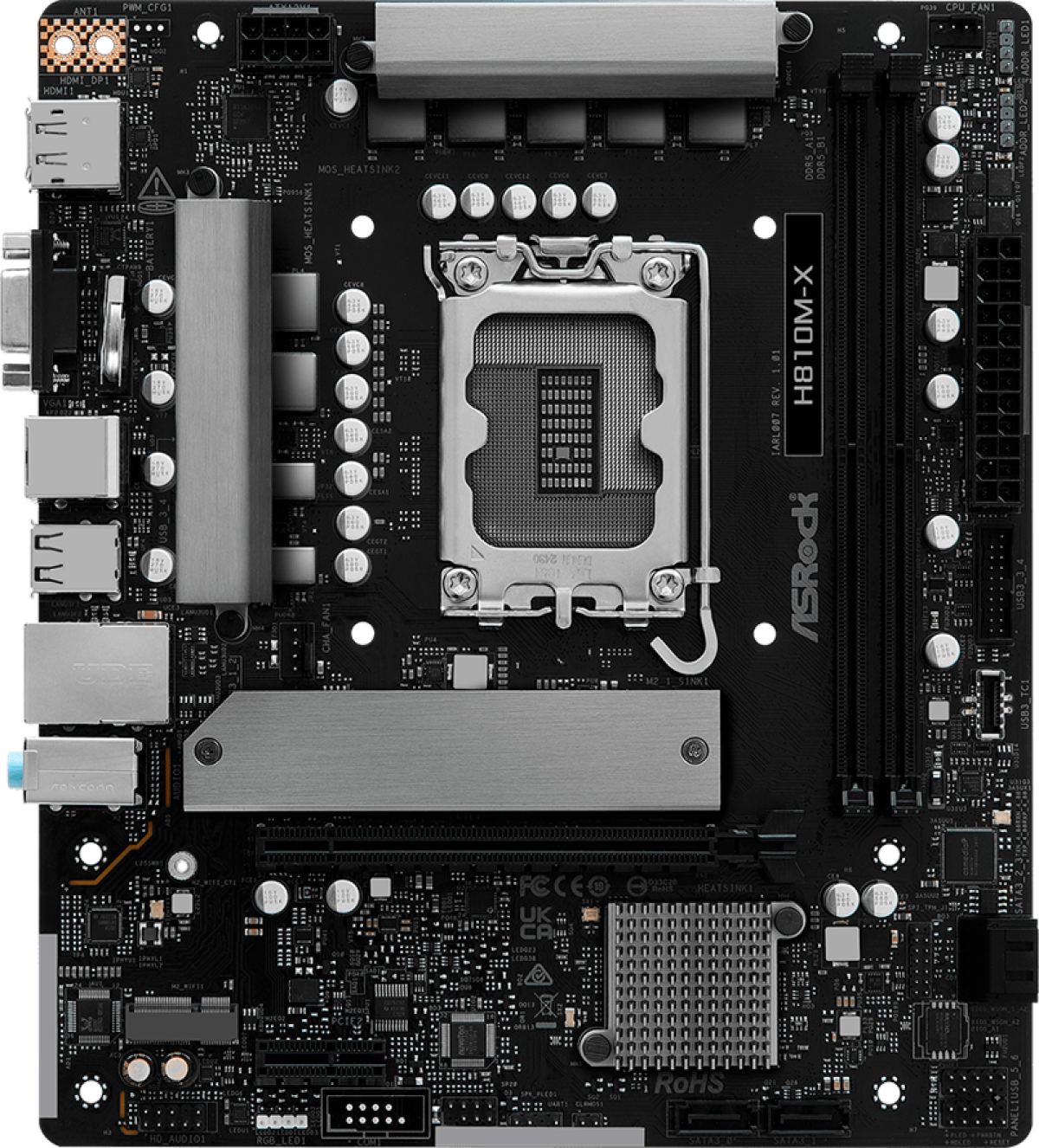 Дънна платка ASRock H810M-X, mATX, DDR5на ниска цена с бърза доставка - BestPC.BG
