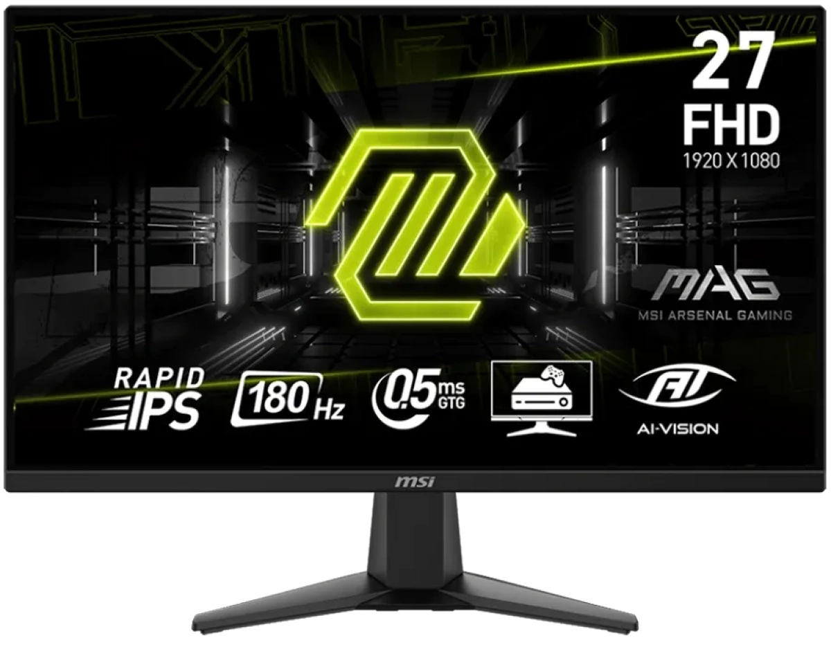 Монитор MSI MAG 275F 27" 180Hz, FHD (1920x1080) 16:9, 0.5ms, 250nits, 1000:1на ниска цена с бърза доставка - BestPC.BG