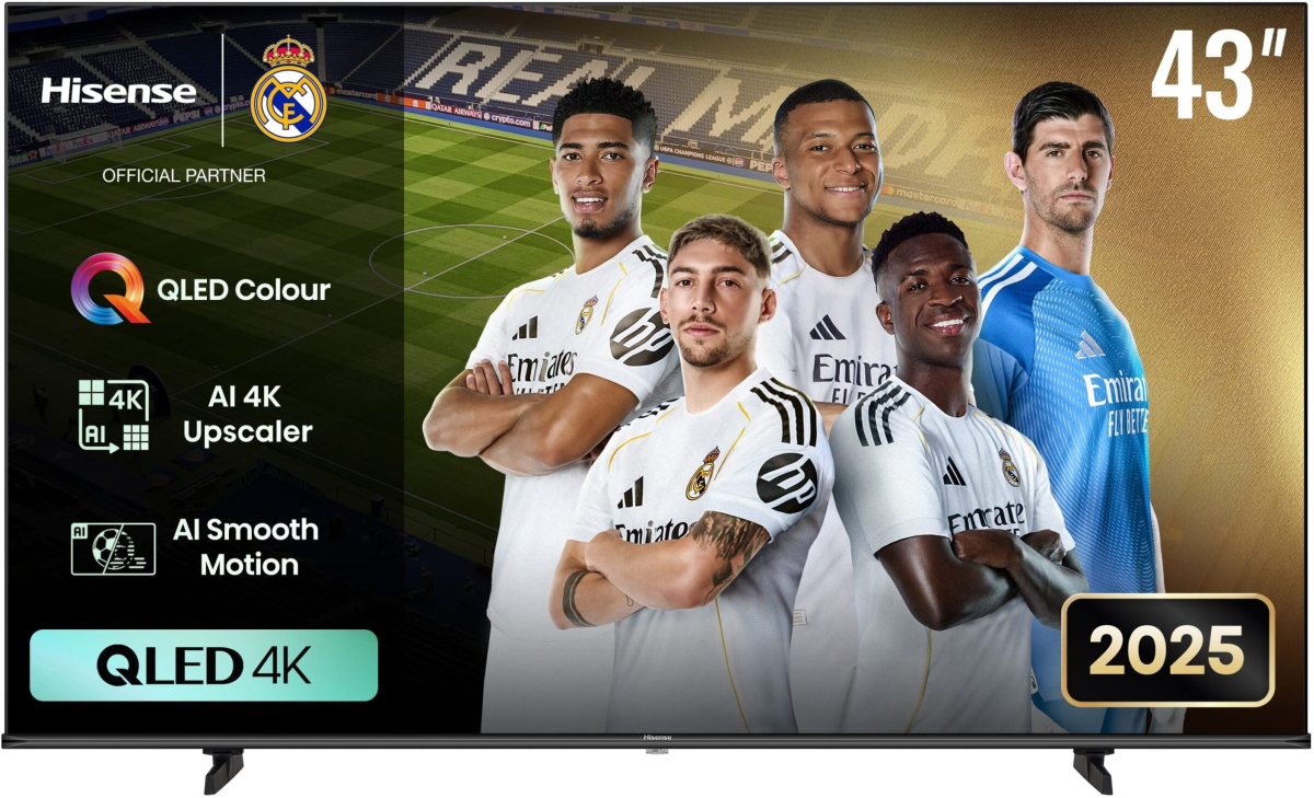 Телевизор Hisense E7Q, 43" 3840x2160 QLED, 8 ms, 144 Hz, HDMI, 802.11ac, 2x 10 W, Dolby Atmos, VESA 200 x 300, Черенна ниска цена с бърза доставка - BestPC.BG