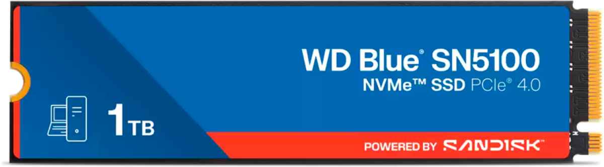 SSD WESTERN DIGITAL Blue SN5100 1TB, M.2 2280 PCIe Gen4 x4 NVMeна ниска цена с бърза доставка - BestPC.BG