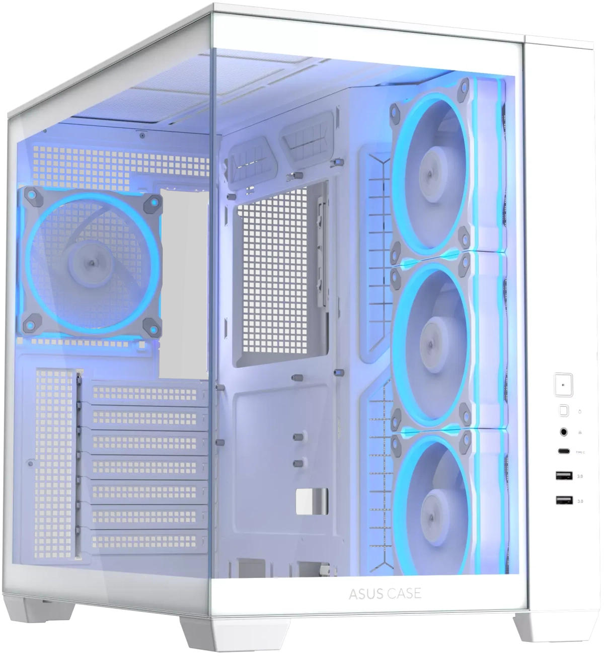 Кутия ASUS A32 PLUS Tempered Glass + 4 ARGB Вентилатора - Whiteна ниска цена с бърза доставка - BestPC.BG