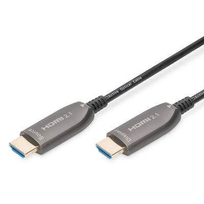 HDMI кабел Digitus AOC Hybrid Glasfaser AK-330126-150-S - 15 м - черенна ниска цена с бърза доставка - BestPC.BG