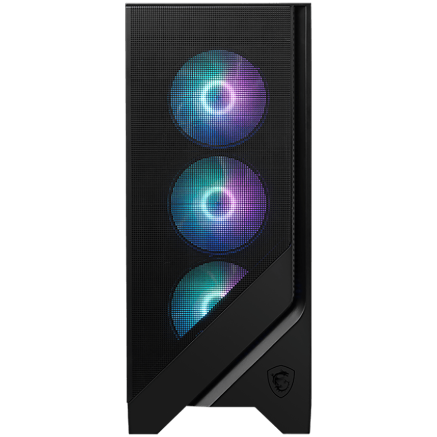 Кутия MSI MAG FORGE 320R AIRFLOW, Mid-Tower, ATX-M-ATX-ITX, 2x USB 3.2, ARGB Hub, 4x 120mm ARGB Fans, Tempered Glass, Черенна ниска цена с бърза доставка - BestPC.BG