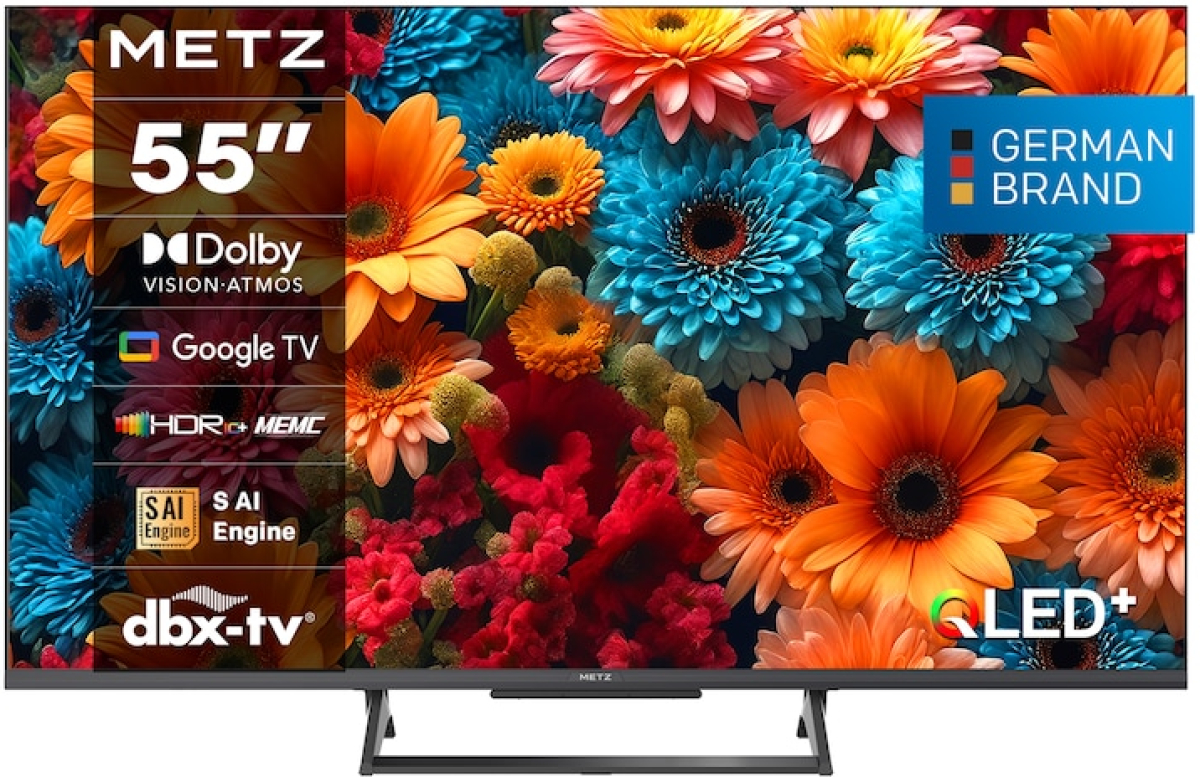 Телевизор METZ Телевизор 55 55MQF7500Z UHD QLED SMART TV, 120Hz,4K, Google TV, Frameless, 139.0смна ниска цена с бърза доставка - BestPC.BG