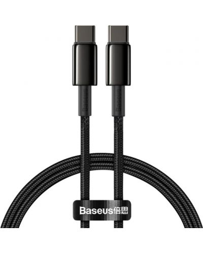 USB кабел Baseus, Type-C - Type-C, черен, 1 мна ниска цена с бърза доставка - BestPC.BG