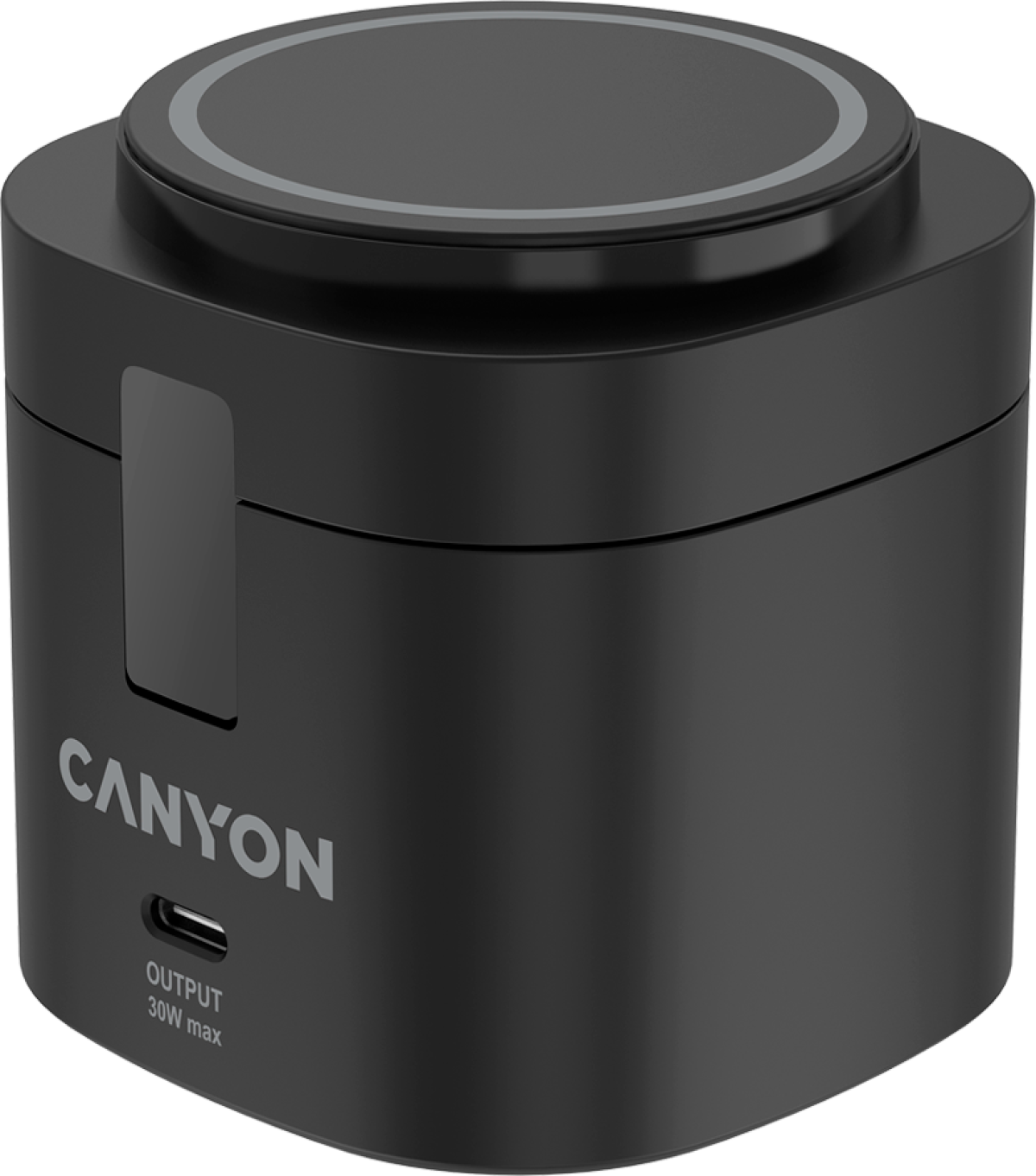 Принадлежност за смартфон Canyon 4 in 1 Wireless Charging Stand, 30W max, Size: 70x70x70.3mm, weight: 414g, with 65W charger and 1M cable, blackна ниска цена с бърза доставка - BestPC.BG