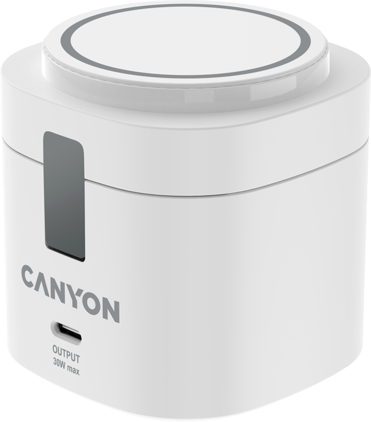 Принадлежност за смартфон Canyon 4 in 1 Wireless Charging Stand, 30W max, Size: 70x70x70.3mm, weight: 414g, with 65W charger and 1M cable, whiteна ниска цена с бърза доставка - BestPC.BG