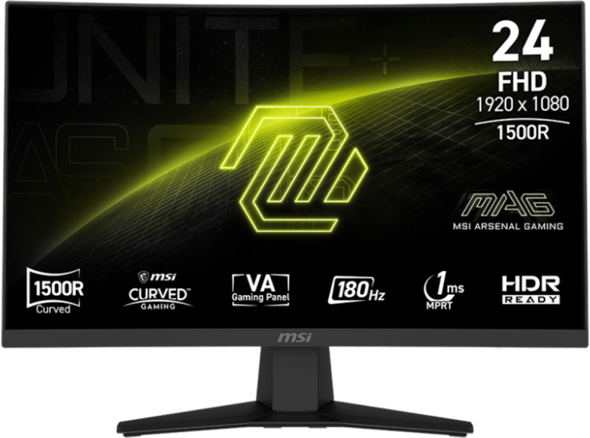 Монитор MSI MAG 244C, 23.6\'\', FHD 1920x1080 16:9, 180Hz, 1x HDMI, 1x DisplayPort, 1x Headphone-out, Черенна ниска цена с бърза доставка - BestPC.BG