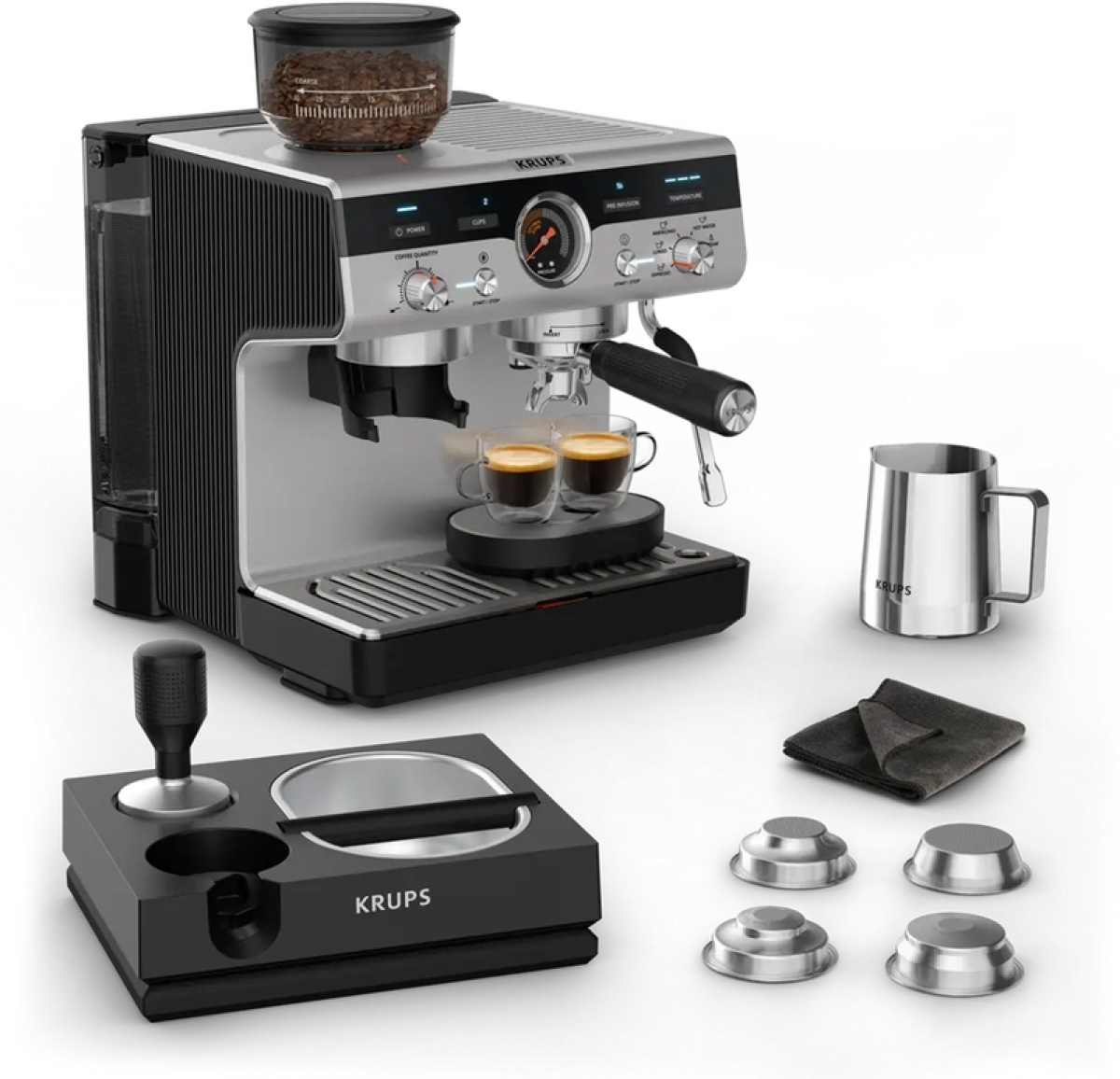 Кафемашина Krups XP804T10 Esp Pump+Grinder Precision Plusна ниска цена с бърза доставка - BestPC.BG