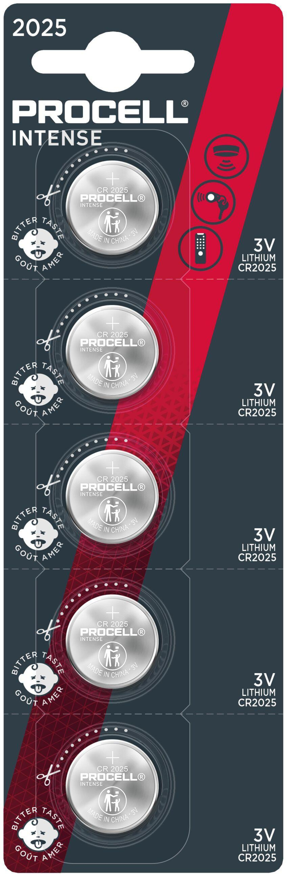 Бутонна батерия DURACELL PROCELL CR2025, 3V, 5 бр. в блистер, Литиева, цена за 1 бр.на ниска цена с бърза доставка - BestPC.BG