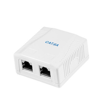 Розетка LogiLink STP NP0097, Cat.6A, стенен монтаж, 2x RJ45, бялана ниска цена с бърза доставка - BestPC.BG