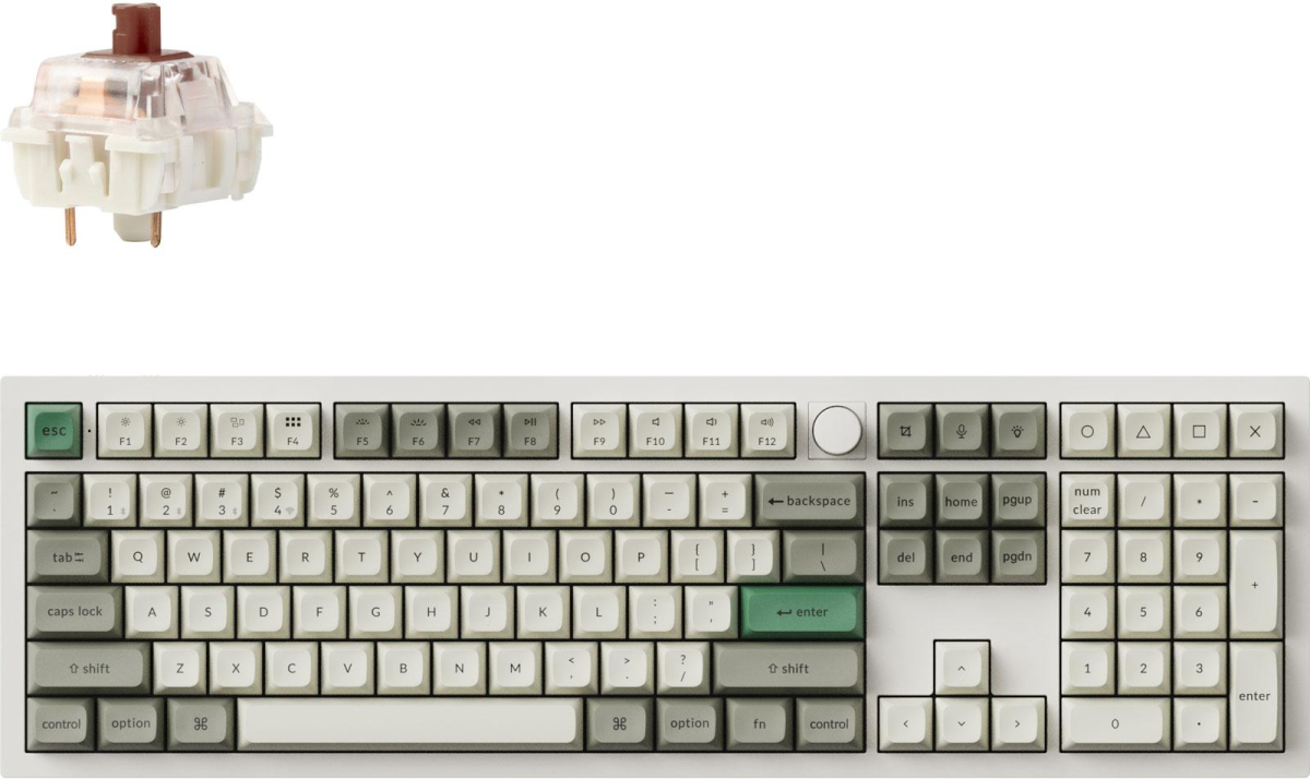 Клавиатура Keychron Q6M-P3, геймърска, механична, Bluetooth 5.1, Gateron Jupiter Brown, RGB подсветка, бялна ниска цена с бърза доставка - BestPC.BG