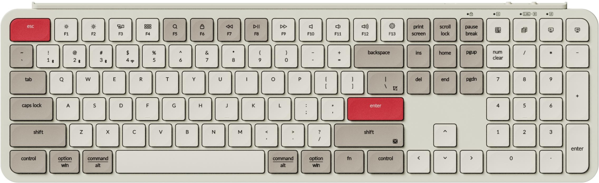 Клавиатура Keychron B6P-K13, геймърска, безжична, мембранни бутони, мултимедийни функции, Bluetooth 5.2, бежовна ниска цена с бърза доставка - BestPC.BG