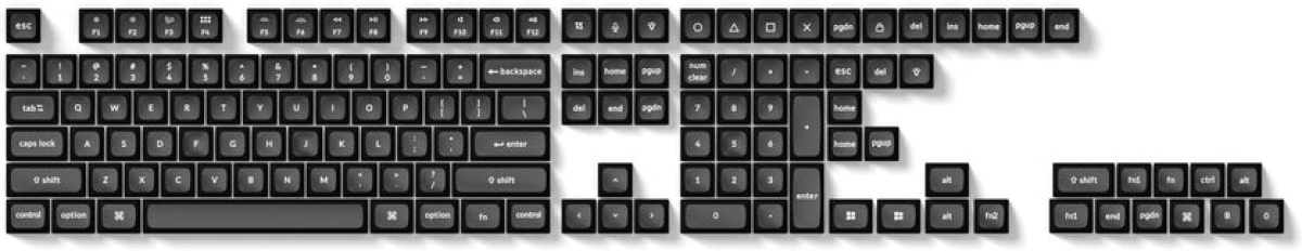 Продукт Капачки за механична клавиатура Keychron PBT-03, Double Shot, KSA, 137 броя, черенна ниска цена с бърза доставка - BestPC.BG