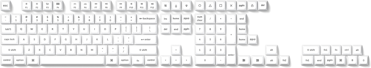 Продукт Капачки за механична клавиатура Keychron Double Shot KSA PBT, 137 броя, бялна ниска цена с бърза доставка - BestPC.BG