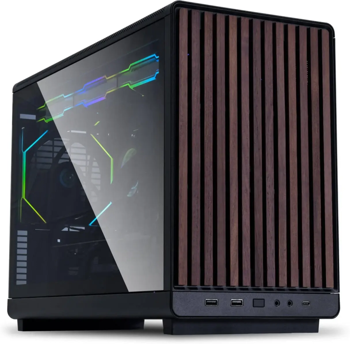 Кутия Lian Li DAN A3-mATX Wood Edition, Mini-ITX, Micro Tower, 2 x USB 3.0, 1 x USB-C, черенна ниска цена с бърза доставка - BestPC.BG