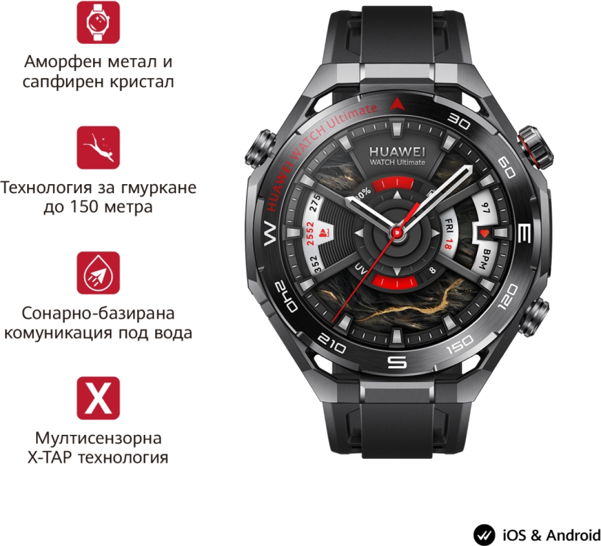 Смарт часовник Huawei Watch Ultimate 2 March-B19 Blackна ниска цена с бърза доставка - BestPC.BG