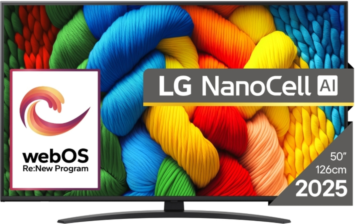 Телевизор LG 50NANO81A3A, 50" 4K HDR Smart Nano Cell TV, 3840x2160, ThinQ AI, WiFi, Clear Voice, AI Upscaling, Bluetooth, CI, LAN, Blackна ниска цена с бърза доставка - BestPC.BG
