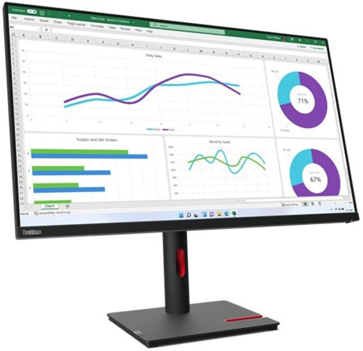 31.5" Lenovo ThinkVision T32p-30, 4K IPS 10bitна ниска цена с бърза доставка - BestPC.BG