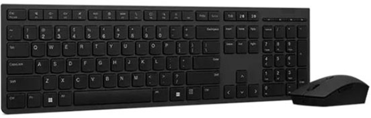 Клавиатура Lenovo Wireless Pro KBBTE571, с мишка, до 4000 DPI, 8 бутона, 2.4GHz, черенна ниска цена с бърза доставка - BestPC.BG