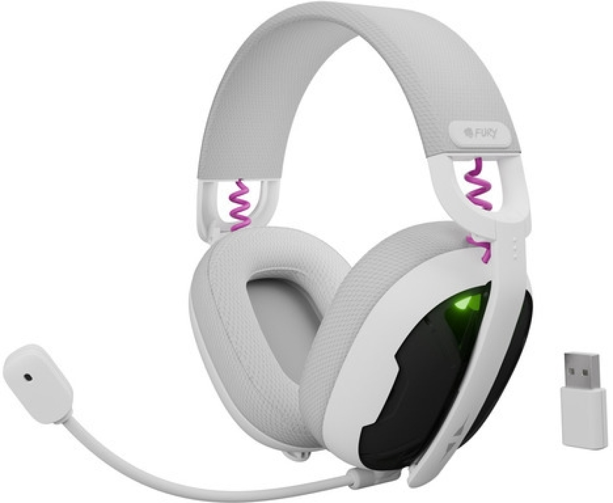 Слушалки Fury Gaming Headset, Fukiya F6, Wireless With Microphone, Whiteна ниска цена с бърза доставка - BestPC.BG