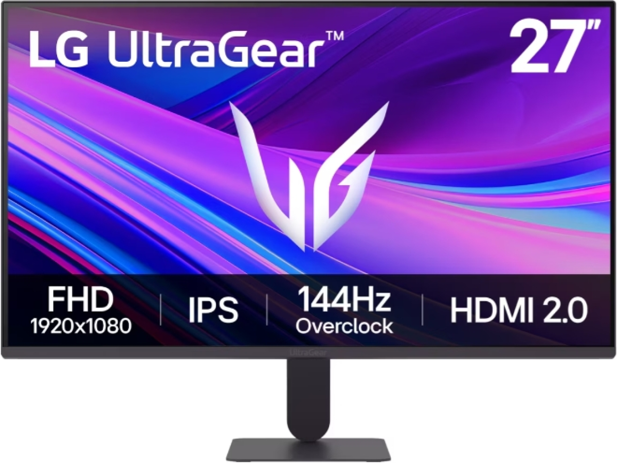 Монитор LG 27G411A-B, UltraGear 23.8" IPS, 144Hz, Full HD 1920x1080, HDMI, DisplayPort, LG Switch, Reader mode Tilt, Blackна ниска цена с бърза доставка - BestPC.BG