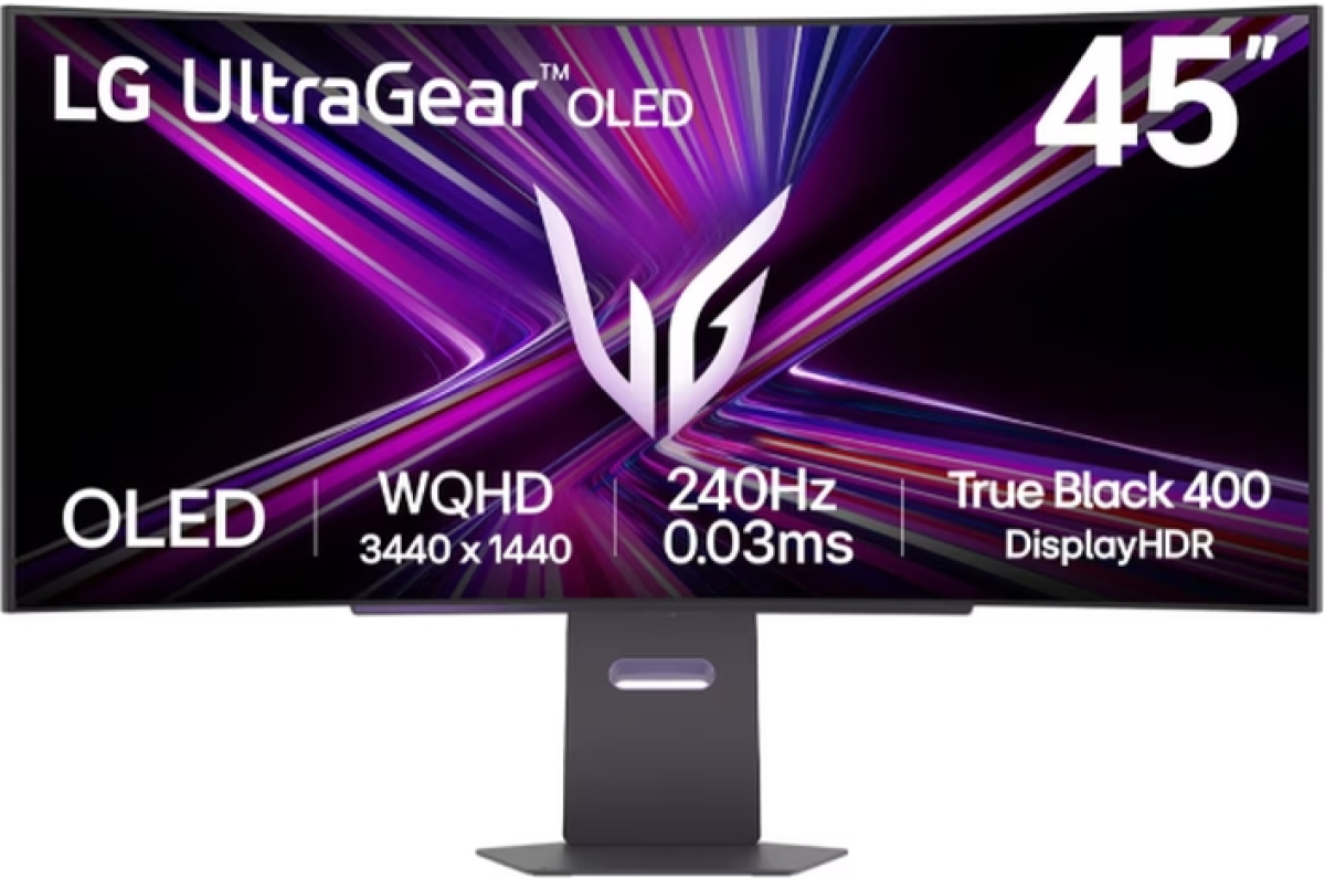 Монитор LG 45GX900A-B, 44.5" UltraGear OLED curved 21:9, 0.03ms, 240Hz, DWQHD (3440x1440), Swivelна ниска цена с бърза доставка - BestPC.BG