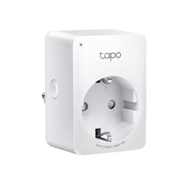 Контакт TP LINK TAPO P100 Смарт контакт 10A, 2300W, 2.4Ghz, задаване на график, таймерна ниска цена с бърза доставка - BestPC.BG