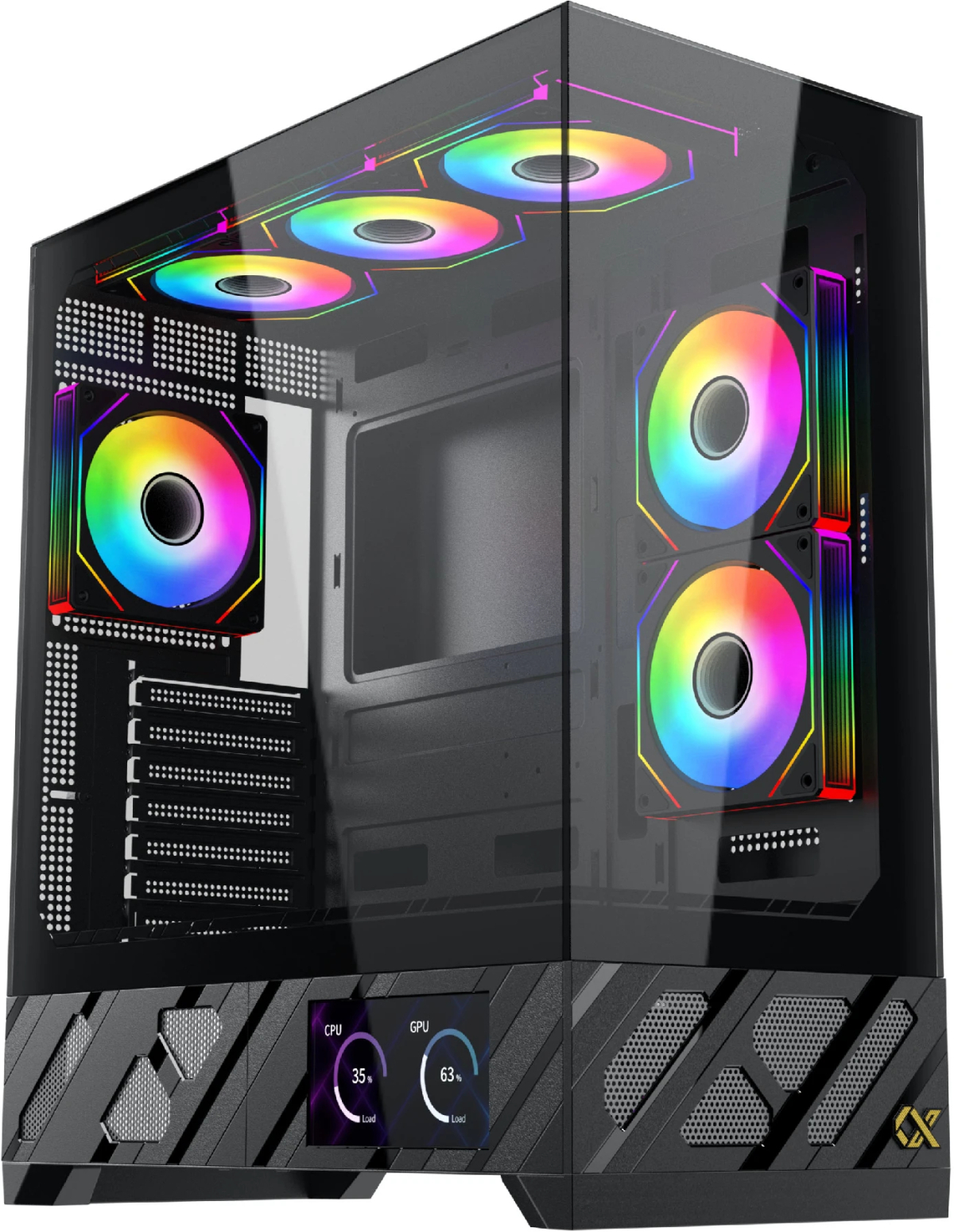 Xigmatek кутия Case E-ATX - Alphard Pro - 6 inch LCD Display, 6 ARGB Fansна ниска цена с бърза доставка - BestPC.BG