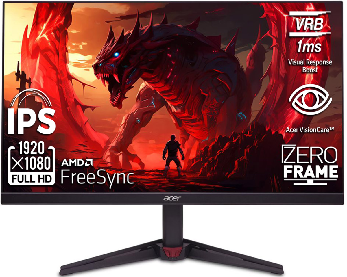 Монитор ACER VG240YP6BMIPX, 23.8" 144Hz, FHD (1920x1080) 16:9, 1x HDMI, 1x DisplayPort, Черенна ниска цена с бърза доставка - BestPC.BG