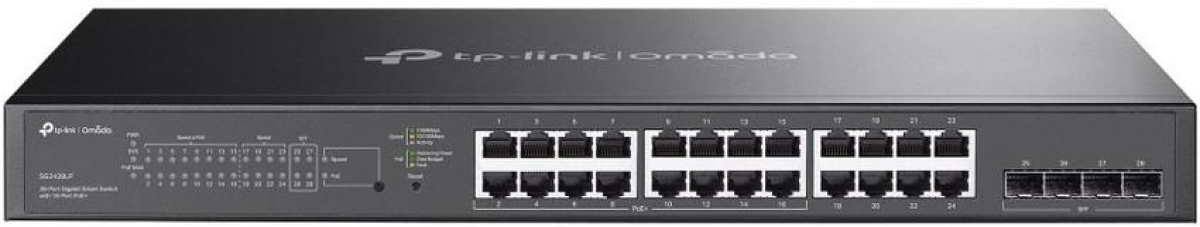 Комутатор/Суич TP-LINK SG2428LP, 16Gb PoE+ports, 8Gb ports+4Gb SFP, управляемна ниска цена с бърза доставка - BestPC.BG