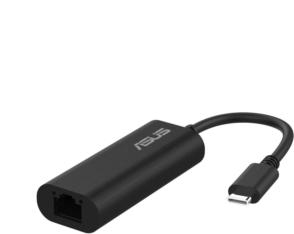 Мрежова LAN карта/адаптер ASUS USB-C2500 V2, USB-Type C, RJ45, 2.5G-1G-100Mbps, черенна ниска цена с бърза доставка - BestPC.BG