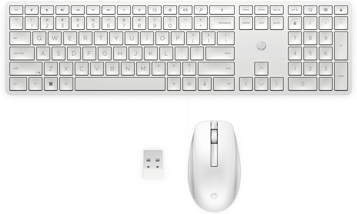 Клавиатура HP 655, безжична, 2.4 GHz, QWERTY English, с мишка, бялна ниска цена с бърза доставка - BestPC.BG